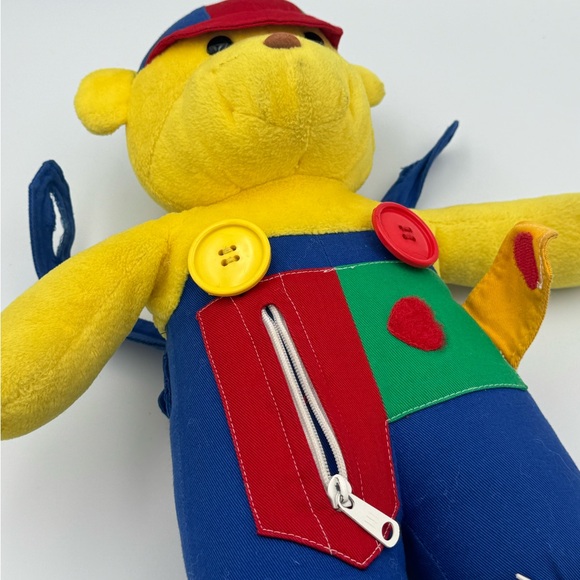 Vintage GUND Teach Me Yellow Teddy Bear Plush Toy Tactile Learning Educational - Picture 6 of 13